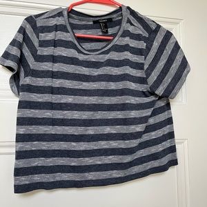 Blue and white striped tee